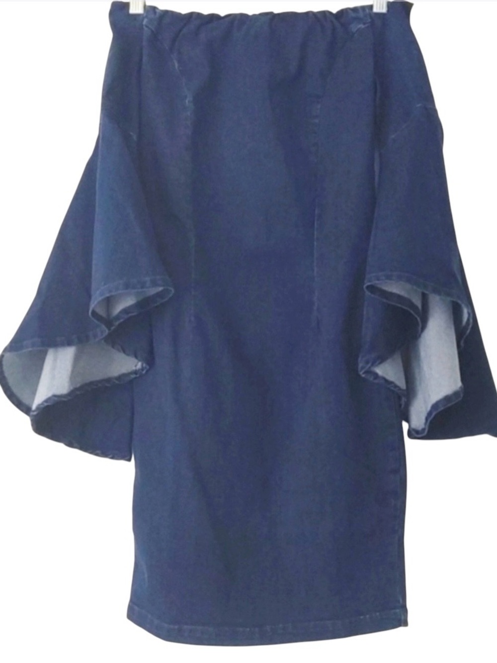 Venus Denim Off The Shoulder Bell Sleeve Dress 2